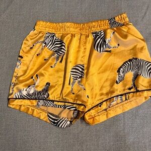 Tart Yellow Zebra Print lounging  Shorts